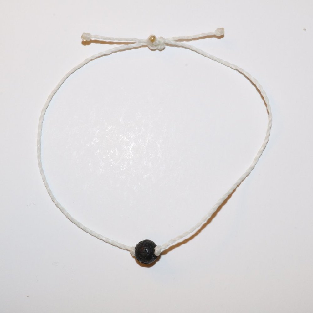Black Lava Intention Bracelet - White
